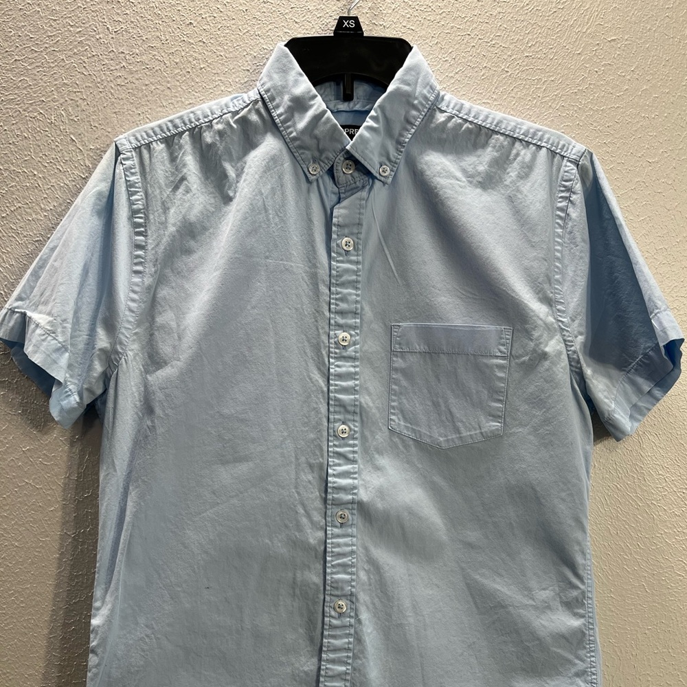 Short Sleeve Blue Express Button Down